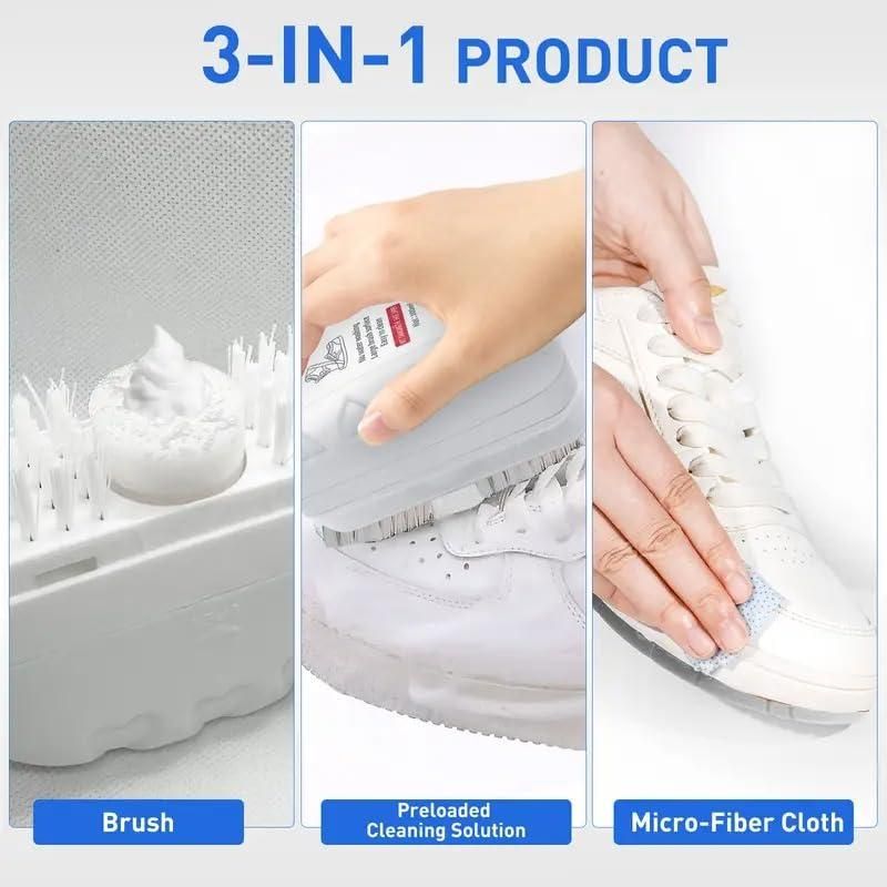 Magic Shoe Saver – 2-in-1 Gentle Cleaning Brush | Effortlessly Remove Dirt & Stains | Compact & Durable (White)