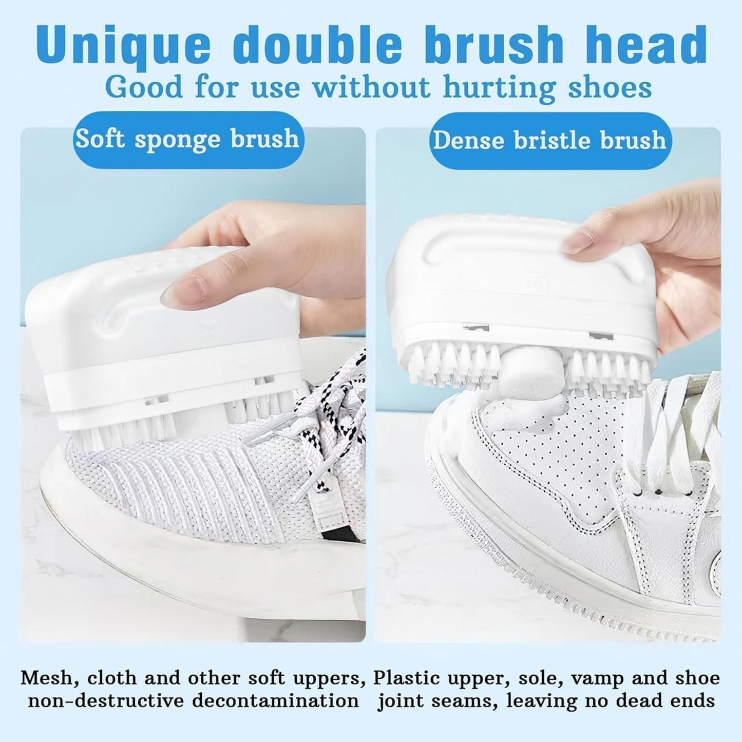 Magic Shoe Saver – 2-in-1 Gentle Cleaning Brush | Effortlessly Remove Dirt & Stains | Compact & Durable (White)
